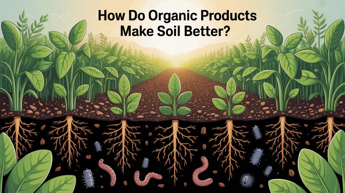 How do organic products make soil better?