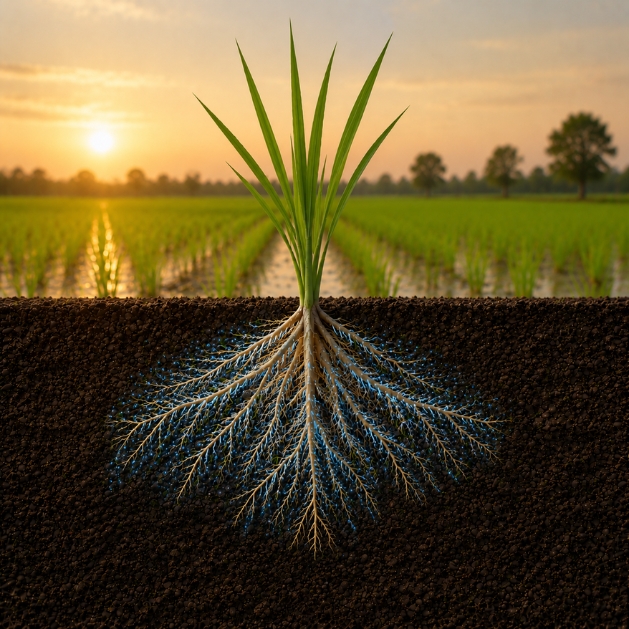 Underground soil cross-section view
