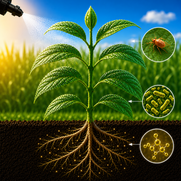 Underground soil cross-section view