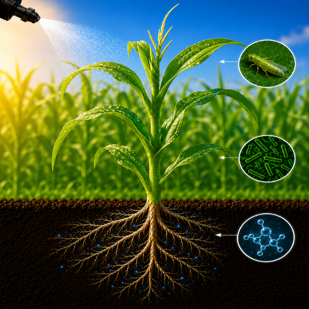 Underground soil cross-section view