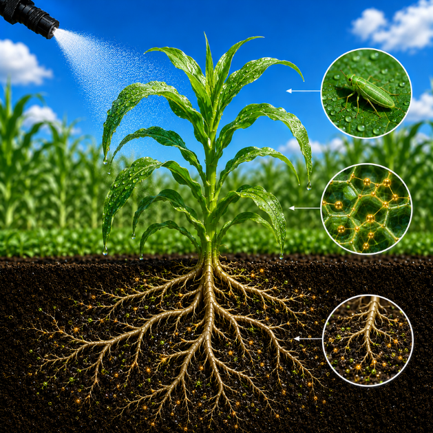 Underground soil cross-section view