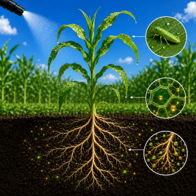 Underground soil cross-section view